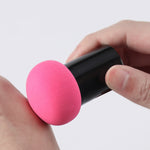 8 PZ Testa di Fungo Soffio Testa Rotonda Piccolo Fungo con Manico Soffio Spugna per Trucco