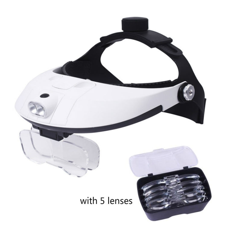 Lente d'ingrandimento da testa con 2 lampade LED