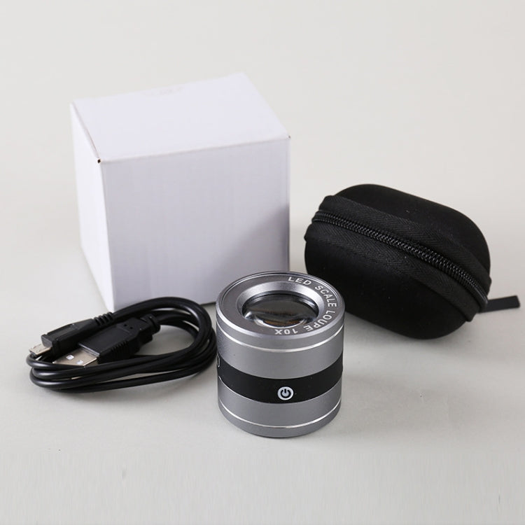 Lente d'ingrandimento 10x con lampada LED e UV ricaricabile