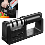 Pietra per affilare forbici per coltelli da cucina multifunzione a tre stadi da 2 pezzi, Ordinary Cutter Head Black, Diamond Cutter Head Black, Ordinary Cutter Head Red, Diamond Cutter Head Red, Ordinary Cutter Head Red+Black                           ...