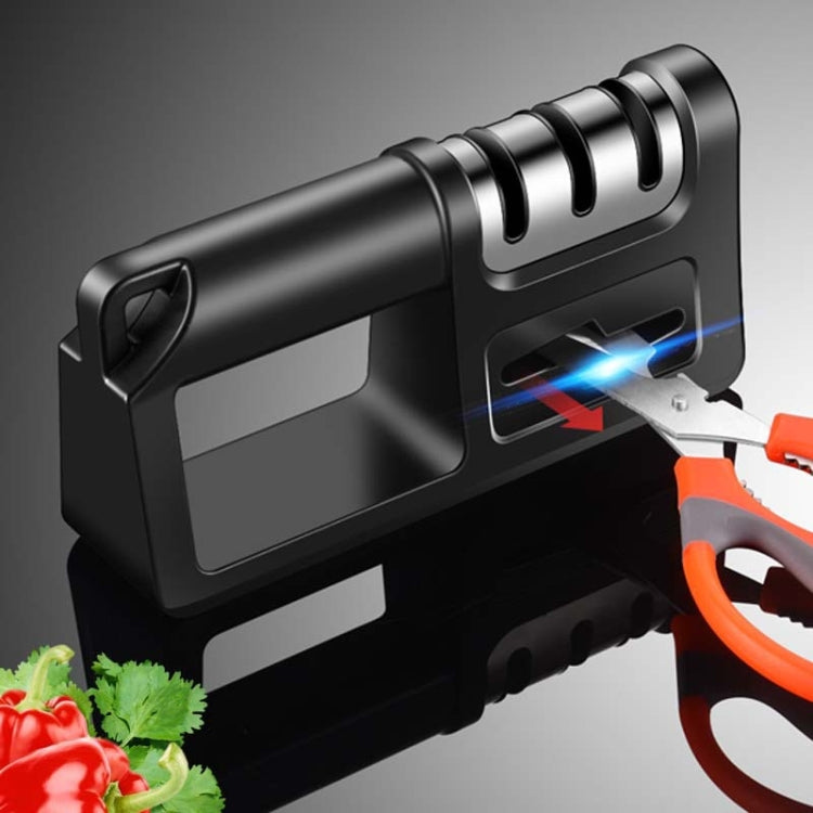 Pietra per affilare forbici per coltelli da cucina multifunzione a tre stadi da 2 pezzi, Ordinary Cutter Head Black, Diamond Cutter Head Black, Ordinary Cutter Head Red, Diamond Cutter Head Red, Ordinary Cutter Head Red+Black                           ...