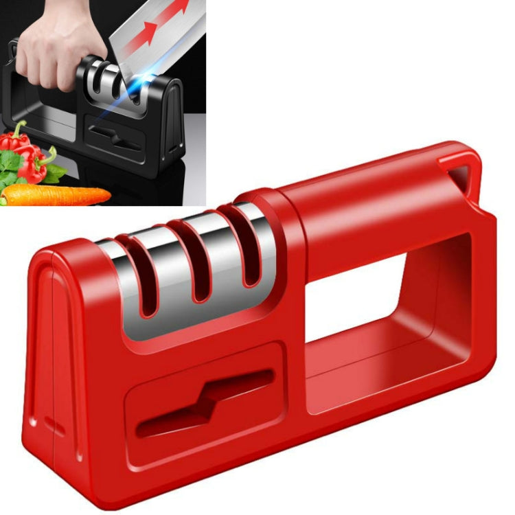 Pietra per affilare forbici per coltelli da cucina multifunzione a tre stadi da 2 pezzi, Ordinary Cutter Head Black, Diamond Cutter Head Black, Ordinary Cutter Head Red, Diamond Cutter Head Red, Ordinary Cutter Head Red+Black                           ...