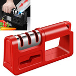 Pietra per affilare forbici per coltelli da cucina multifunzione a tre stadi da 2 pezzi, Ordinary Cutter Head Black, Diamond Cutter Head Black, Ordinary Cutter Head Red, Diamond Cutter Head Red, Ordinary Cutter Head Red+Black                           ...