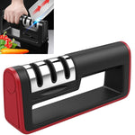 Pietra per affilare forbici per coltelli da cucina multifunzione a tre stadi da 2 pezzi, Ordinary Cutter Head Black, Diamond Cutter Head Black, Ordinary Cutter Head Red, Diamond Cutter Head Red, Ordinary Cutter Head Red+Black                           ...