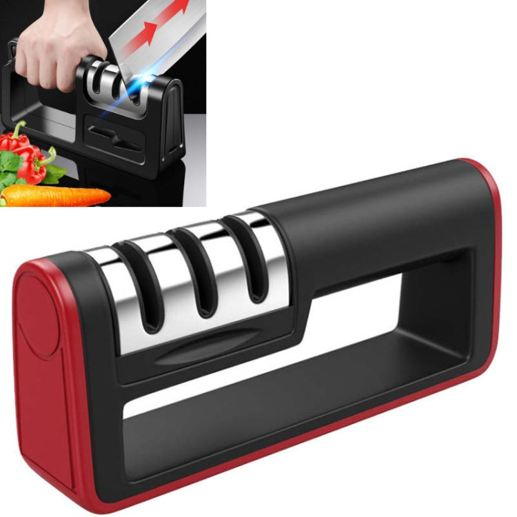 Pietra per affilare forbici per coltelli da cucina multifunzione a tre stadi da 2 pezzi, Ordinary Cutter Head Black, Diamond Cutter Head Black, Ordinary Cutter Head Red, Diamond Cutter Head Red, Ordinary Cutter Head Red+Black                           ...