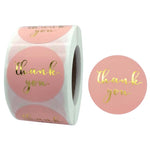 Rotolo da 3 pezzi rosa con stampa a caldo adesivo di ringraziamento busta adesiva con pellicola autoadesiva/decorazione regalo per le feste, C-06-38, C-07-38, C-08-38, C-09-38