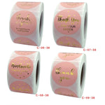 Rotolo da 3 pezzi rosa con stampa a caldo adesivo di ringraziamento busta adesiva con pellicola autoadesiva/decorazione regalo per le feste, C-06-38, C-07-38, C-08-38, C-09-38