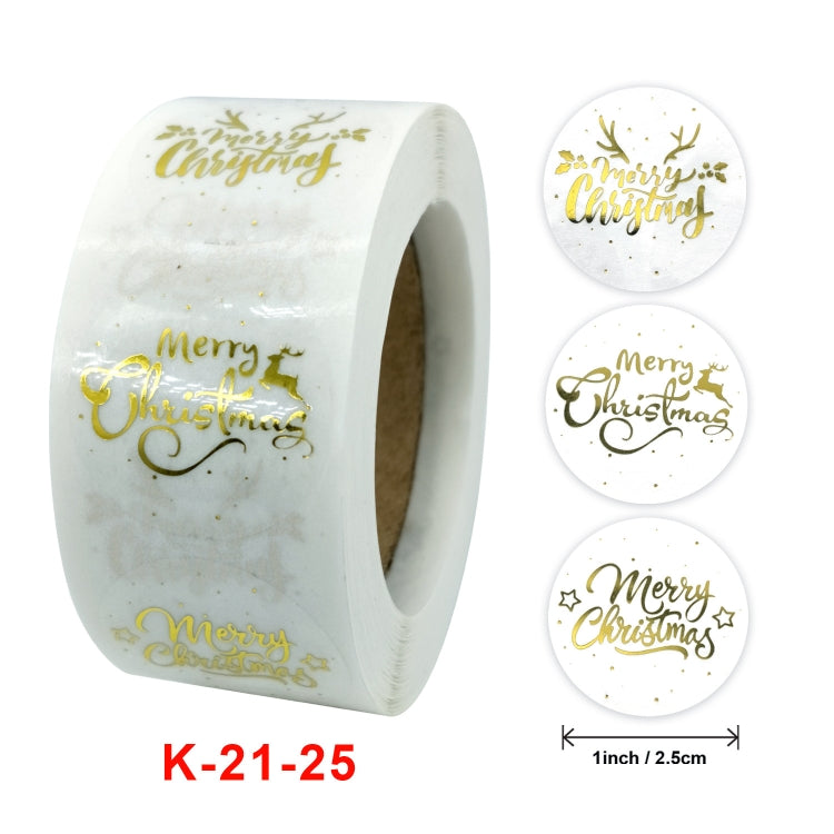 Rotolo da 3 pezzi Adesivi dorati trasparenti Adesivi natalizi Adesivi regalo per le vacanze, K-21-25, K-25-25