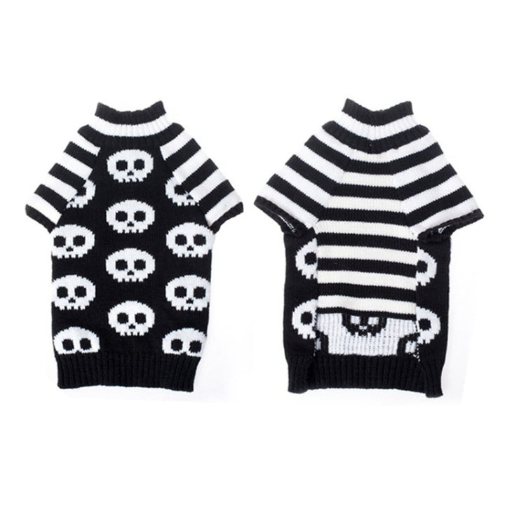 Costume per cani e gatti con maglione per animali domestici con teschio di Halloween, XXS, XS, S, M, L, XL