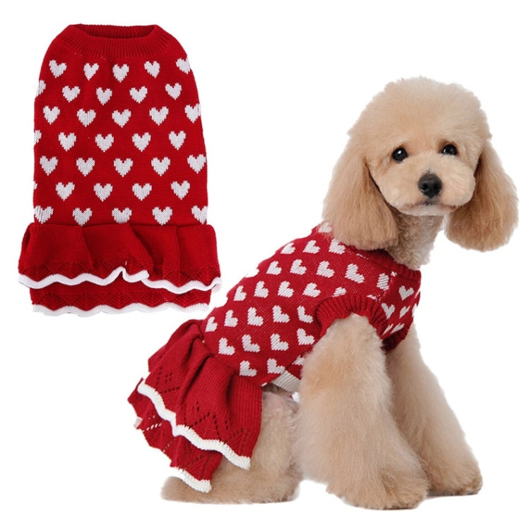 Autunno Inverno Pet Red Love maglione Festivo Natale Pet vestiti, XS, S, M, L, XL, XXL