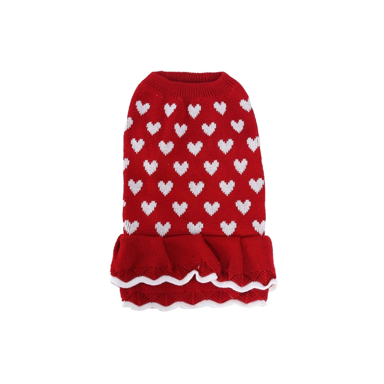 Autunno Inverno Pet Red Love maglione Festivo Natale Pet vestiti, XS, S, M, L, XL, XXL