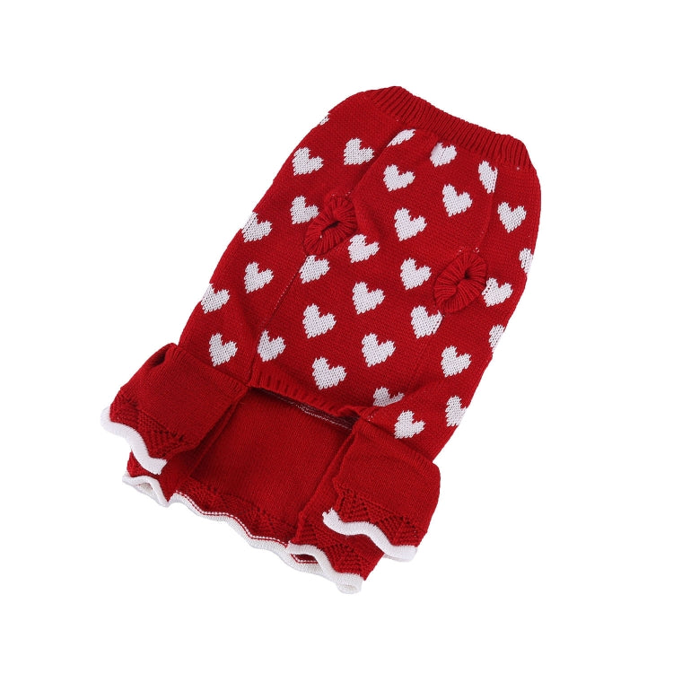 Autunno Inverno Pet Red Love maglione Festivo Natale Pet vestiti, XS, S, M, L, XL, XXL