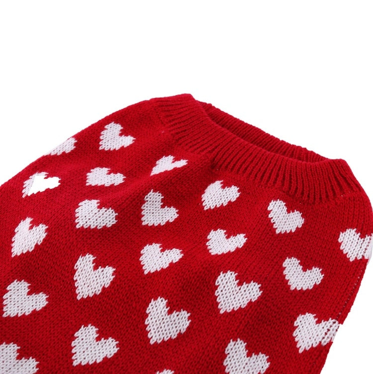 Autunno Inverno Pet Red Love maglione Festivo Natale Pet vestiti, XS, S, M, L, XL, XXL