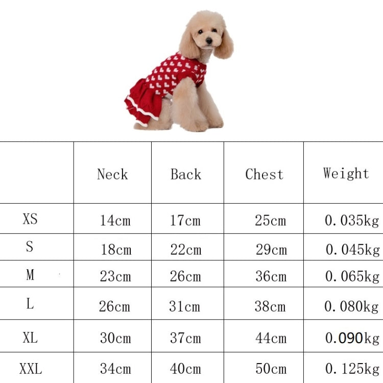 Autunno Inverno Pet Red Love maglione Festivo Natale Pet vestiti, XS, S, M, L, XL, XXL