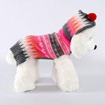 Costume da fiocco di neve con palla e cappuccio in maglione natalizio per animali domestici, XXS, XS, S, M, L