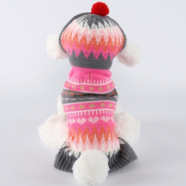 Costume da fiocco di neve con palla e cappuccio in maglione natalizio per animali domestici, XXS, XS, S, M, L