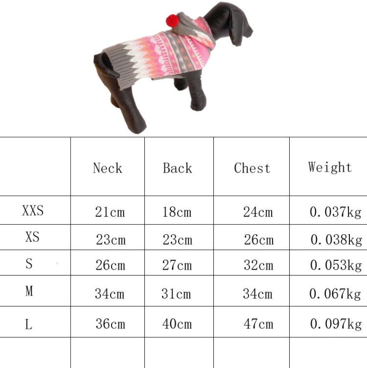 Costume da fiocco di neve con palla e cappuccio in maglione natalizio per animali domestici, XXS, XS, S, M, L