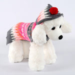 Costume da fiocco di neve con palla e cappuccio in maglione natalizio per animali domestici, XXS, XS, S, M, L