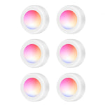 6 pezzi / set 16 colori RGB LED luce notturna stroboscopica atmosfera Pat Light telecomando luce per armadio con 2 telecomandi