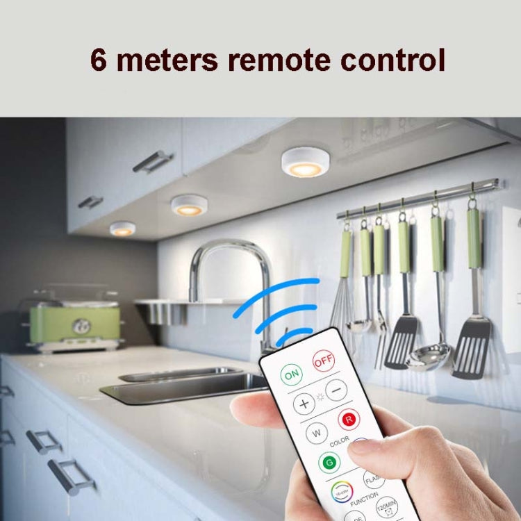 6 pezzi / set 16 colori RGB LED luce notturna stroboscopica atmosfera Pat Light telecomando luce per armadio con 2 telecomandi