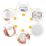 6 pezzi / set 16 colori RGB LED luce notturna stroboscopica atmosfera Pat Light telecomando luce per armadio con 2 telecomandi