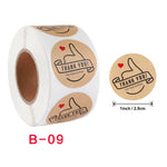Adesivo in rotolo di carta Kraft da 10 pezzi Etichetta adesiva di ringraziamento Decorazione busta rossa con amore, B-09, B-10, B-11, B-12
