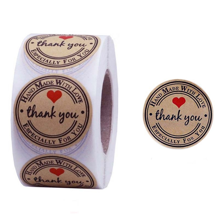 Adesivo in rotolo di carta Kraft da 10 pezzi Etichetta adesiva di ringraziamento Decorazione busta rossa con amore, B-09, B-10, B-11, B-12