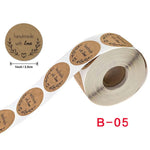 10 adesivi sigillanti in carta kraft, etichette per dolci fatti a mano, decorazione per confezioni regalo, B-05, B-06, B-07, B-08