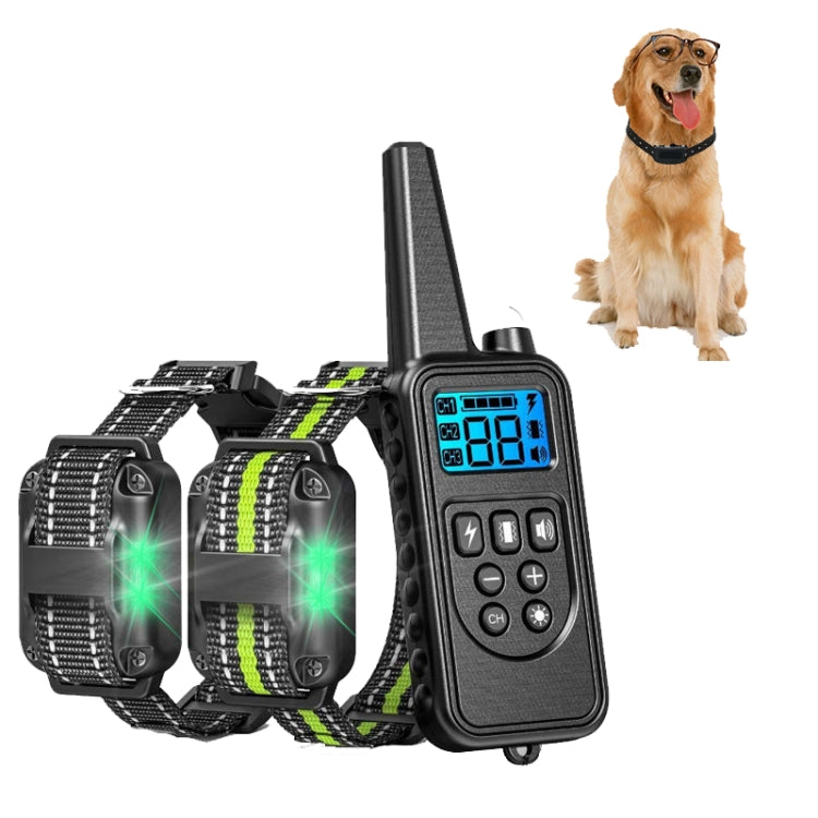 Dispositivo di addestramento per cani con collare telecomandato per collare per animali domestici con tappo antiabbaio, 880-1 Black, 880-1 Green, 880-2, 880-3