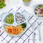 3 pz/set ciotola per bambini+cucchiaio+forchetta cibo per l'alimentazione stoviglie orso cartone animato per bambini piatti che mangiano stoviglie