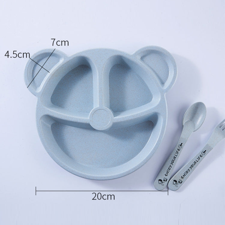 3 pz/set ciotola per bambini+cucchiaio+forchetta cibo per l'alimentazione stoviglie orso cartone animato per bambini piatti che mangiano stoviglie
