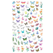 Autoadesivo di arte del chiodo di retro colore della rosa della farfalla adesiva 10pcs 3D