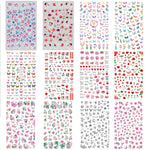 Adesivi 3D per unghie farfalla e rosa 10 pezzi