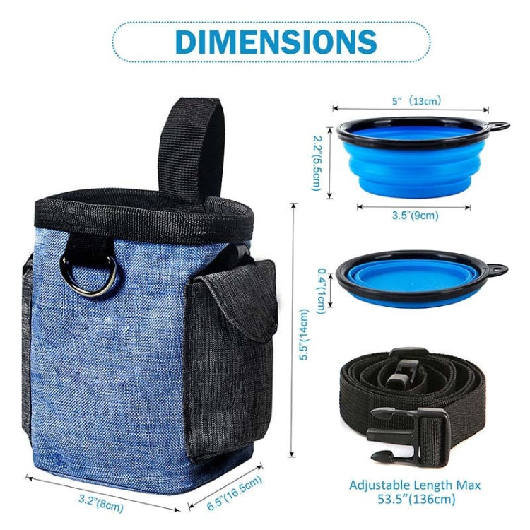 Borsa da addestramento per cani Snack per cibo da gita Borsa per immondizia Marsupio da addestramento per cani Borsa da addestramento per animali domestici, Blue Waist Bag, Blue Waist Bag+Folding Bowl