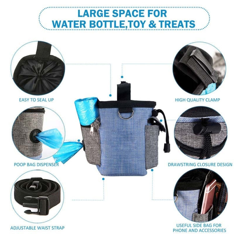 Borsa da addestramento per cani Snack per cibo da gita Borsa per immondizia Marsupio da addestramento per cani Borsa da addestramento per animali domestici, Blue Waist Bag, Blue Waist Bag+Folding Bowl