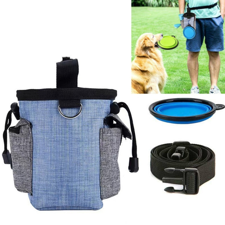Borsa da addestramento per cani Snack per cibo da gita Borsa per immondizia Marsupio da addestramento per cani Borsa da addestramento per animali domestici, Blue Waist Bag, Blue Waist Bag+Folding Bowl
