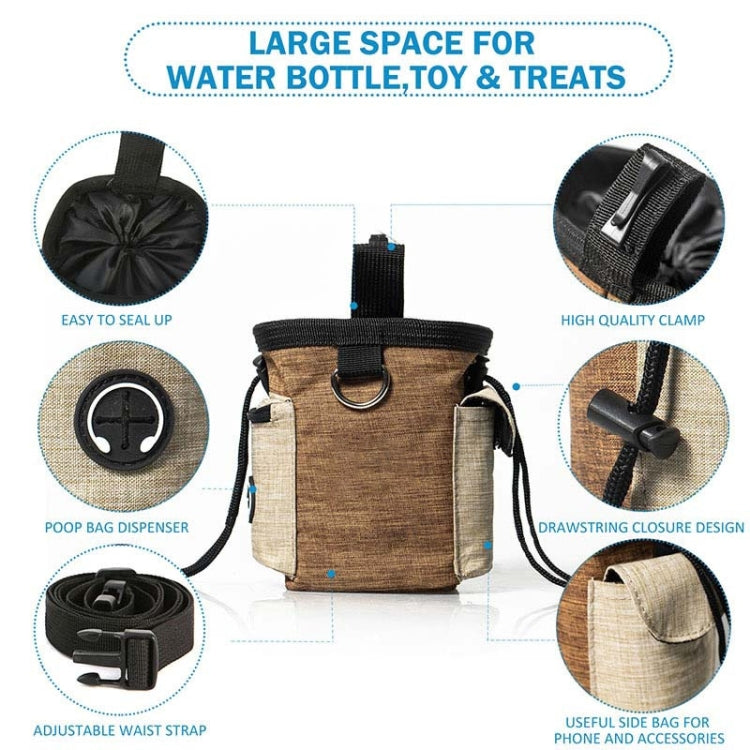 Borsa da addestramento per animali domestici all'aperto Tasche per addestramento del cane Tasche per borsa per riporre snack per animali domestici, Brown Waist Bag, Brown Waist Bag+Folding Bowl