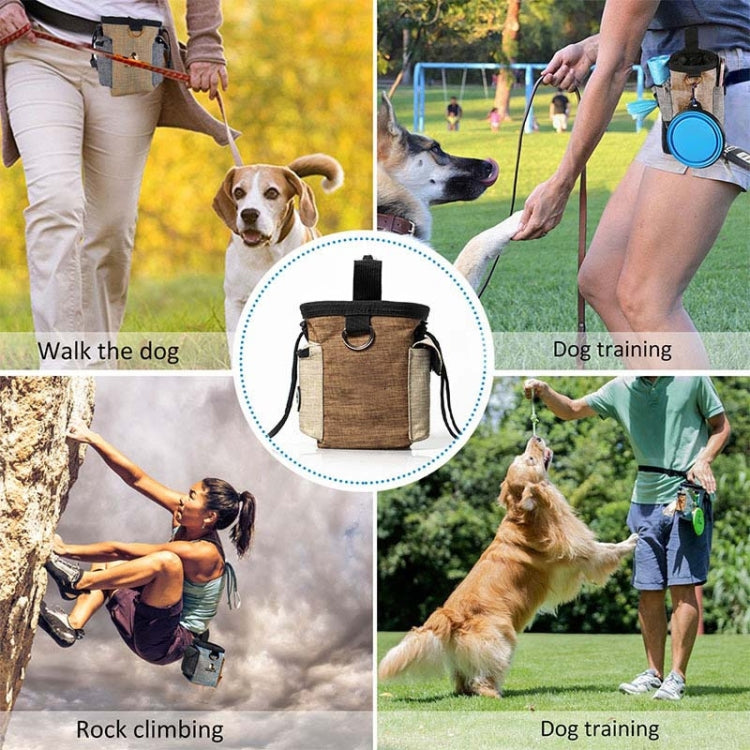 Borsa da addestramento per animali domestici all'aperto Tasche per addestramento del cane Tasche per borsa per riporre snack per animali domestici, Brown Waist Bag, Brown Waist Bag+Folding Bowl
