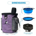 Marsupio per addestramento per animali domestici con cintura Borsa per snack per animali da addestramento portatile per gite, Purple Waist Bag, Purple Waist Bag+Folding Bowl
