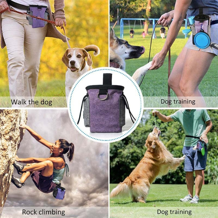 Marsupio per addestramento per animali domestici con cintura Borsa per snack per animali da addestramento portatile per gite, Purple Waist Bag, Purple Waist Bag+Folding Bowl