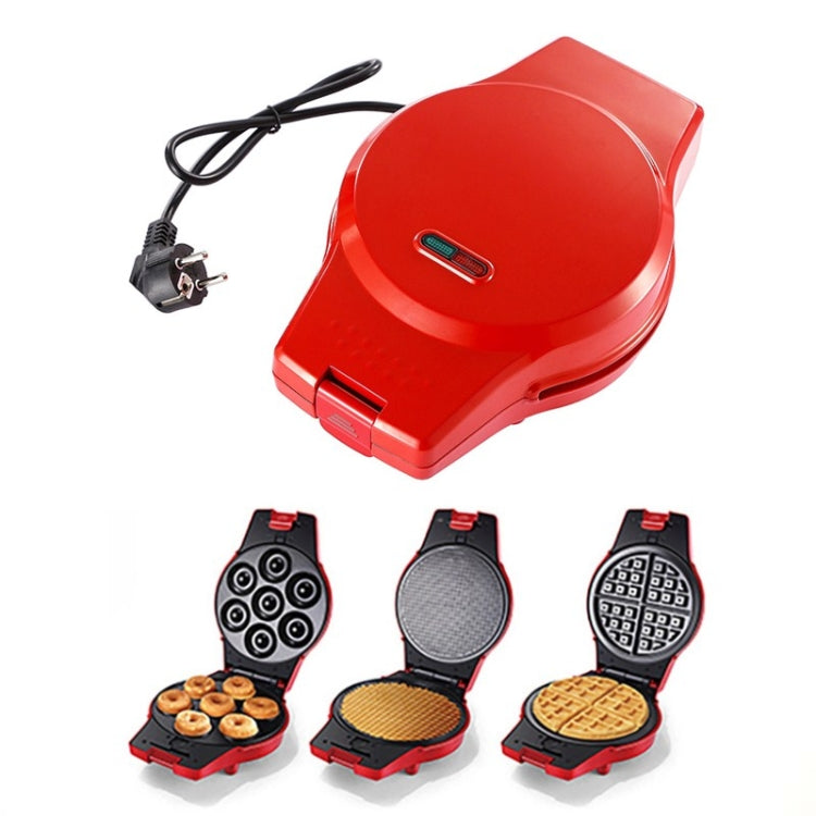 Teglia elettrica multifunzione 3 in 1 Macchina per la colazione Macchina per ciambelle Panino per waffle Macchina per pizza Macchina per pizza, Spina europea, 3-in-1 Multi-Function Waffle Maker