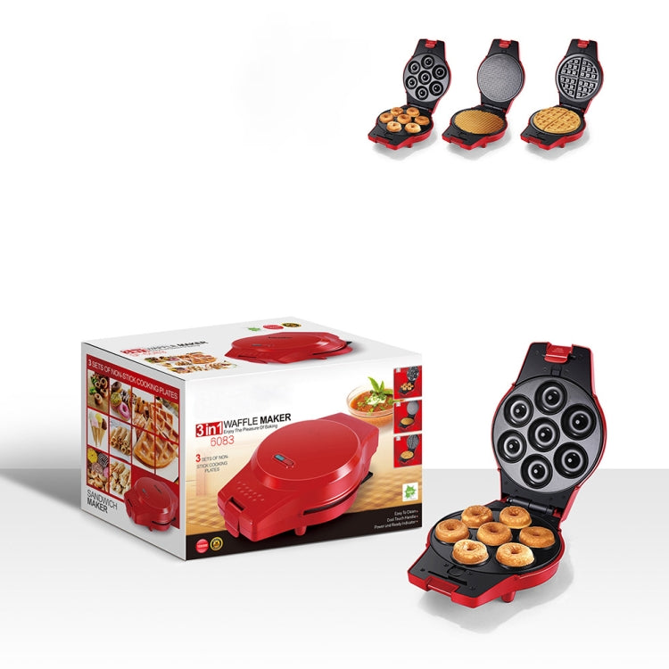 Teglia elettrica multifunzione 3 in 1 Macchina per la colazione Macchina per ciambelle Panino per waffle Macchina per pizza Macchina per pizza, Spina europea, 3-in-1 Multi-Function Waffle Maker