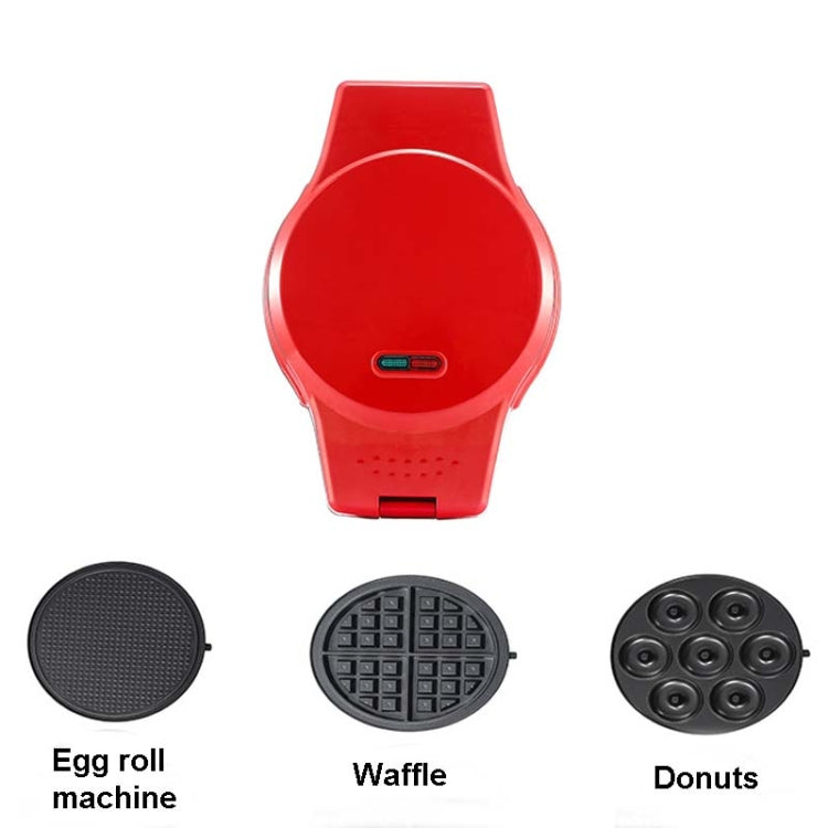 Teglia elettrica multifunzione 3 in 1 Macchina per la colazione Macchina per ciambelle Panino per waffle Macchina per pizza Macchina per pizza, Spina europea, 3-in-1 Multi-Function Waffle Maker