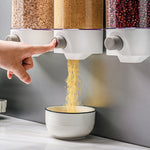 Contenitore per cereali vari a parete da cucina, serbatoio sigillato a spinta di grande capacità, Medium, Large