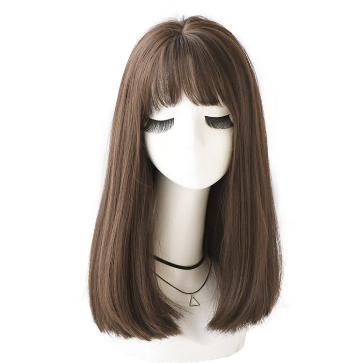 Parrucca realistica per capelli lunghi lisci Copricapo in fibra sintetica per donna, Long Pink Purple Three Color Gradient 67CM, Long Light Tea Three-color Gradient 67CM, Short Honey Pudding 45CM, Short Cold Brown 45CM, Short Chocolate 45CM            ...