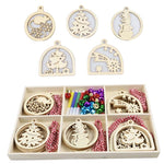 Set regalo di decorazioni natalizie creative fai-da-te Ciondolo in trucioli di legno fatto a mano, JM02027, JM02028, JM02029, JM02030, JM02031, JM02032, JM02033, JM02034, JM02035, JM02036, JM02037, JM02038, JM02039, JM02040, JM02041