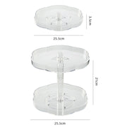 Ripiano multifunzione a doppio strato girevole trasparente per la conservazione dei condimenti da cucina, Multi-Function Shelf