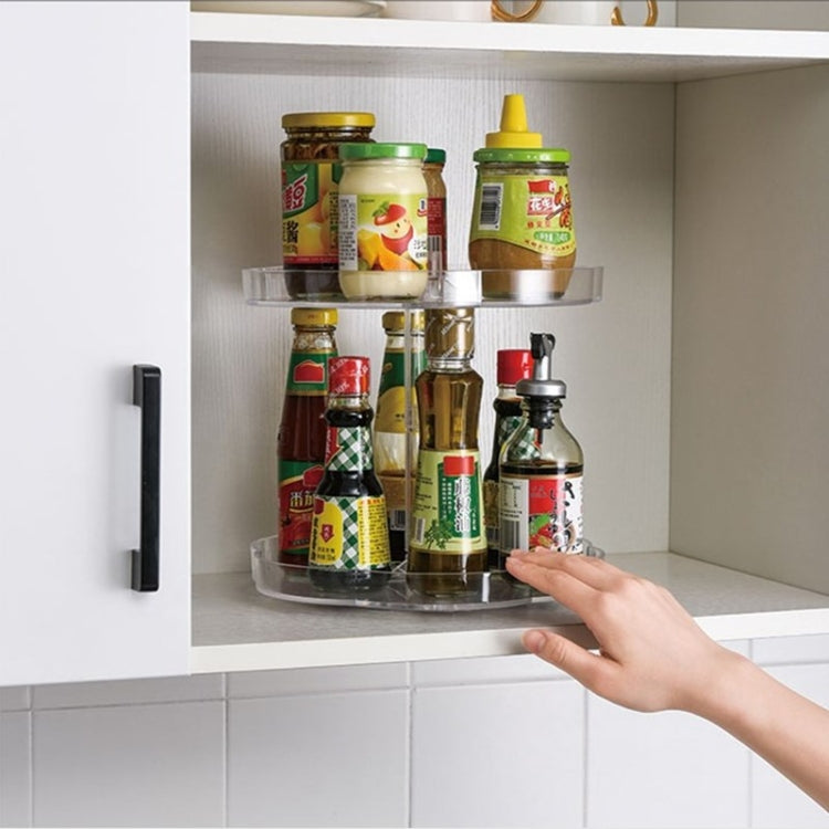 Ripiano multifunzione a doppio strato girevole trasparente per la conservazione dei condimenti da cucina, Multi-Function Shelf