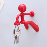 Magnete da frigorifero magnetico multifunzionale con gancio per chiavi, simpatico magnete umanoide da 2 pezzi, consegna a colori casuale, Key Hanger
