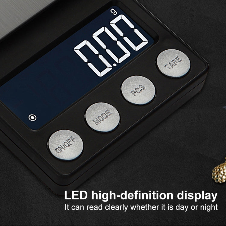 Mini bilancia portatile per gioielleria, bilancia elettronica ad alta precisione, 500g/0.1g, 100g/0.01g, 200g/0.01g, 300g/0.01g, 500g/0.01g, 1000g/0.1g